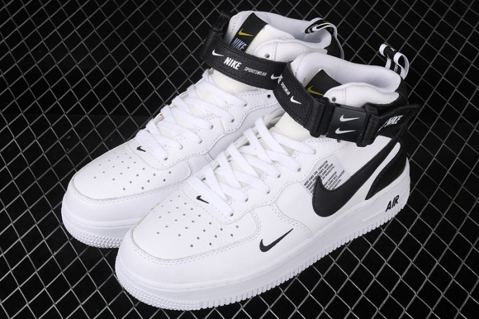 air force 1 mid utility white black  804609-103