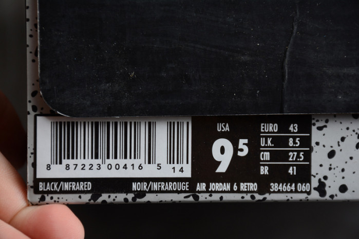 2019 air jordan 6 retro black infrared og 384664-060