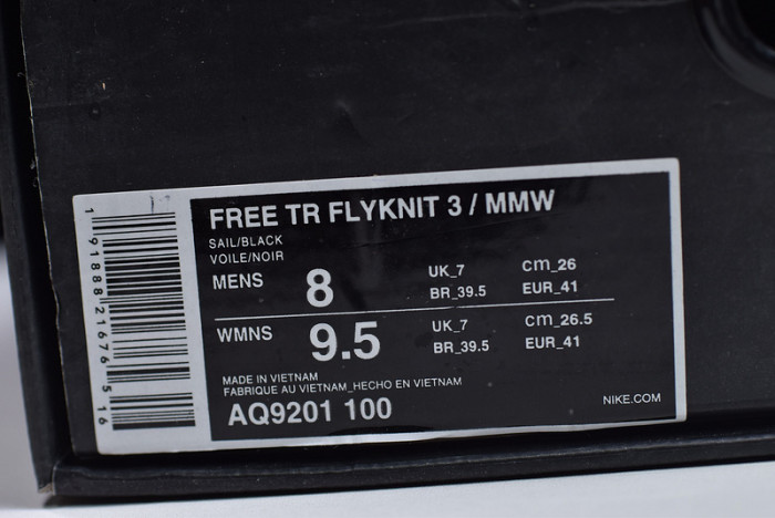 nike free tr 3 flyknit sp mmw sail aq9201-100