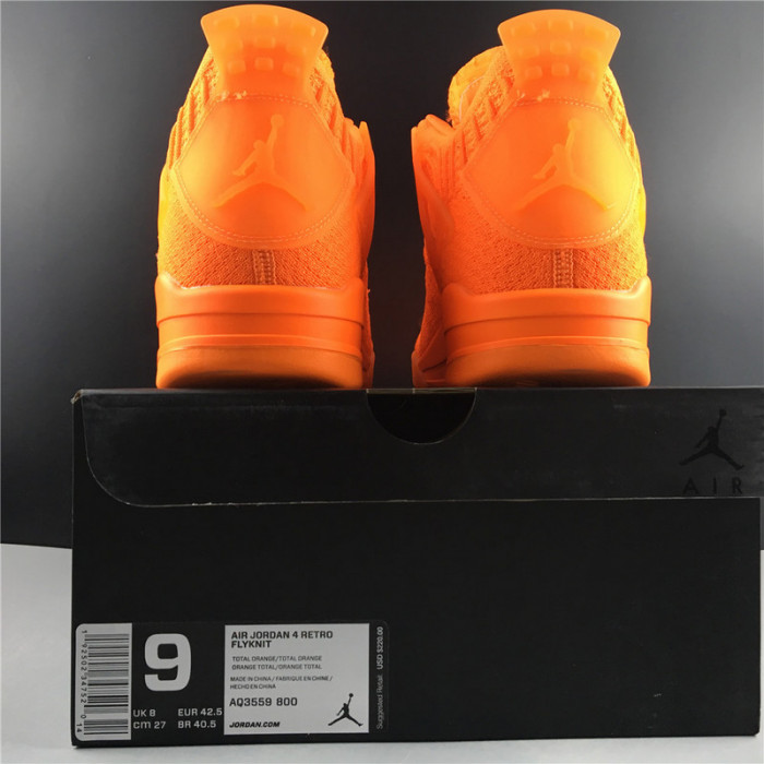 air jordan 4 flyknit “total orange” aq3559-800