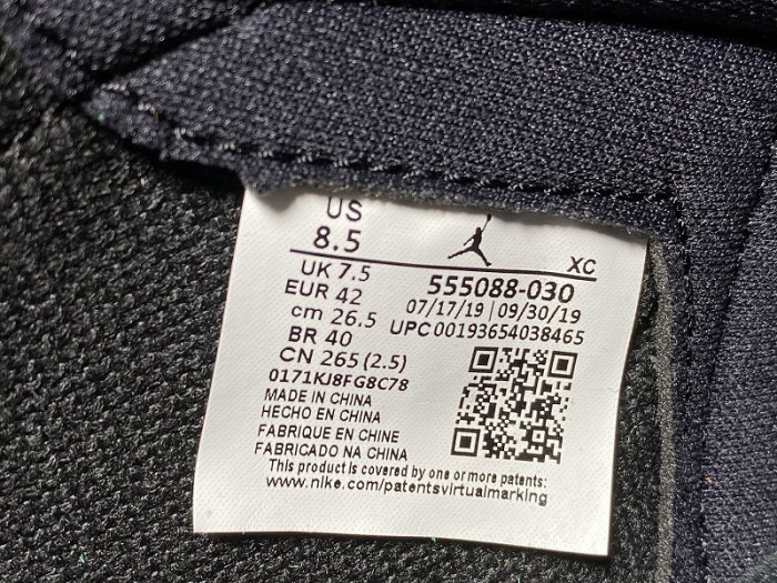 jordan 1 retro high pine green black  555088-030