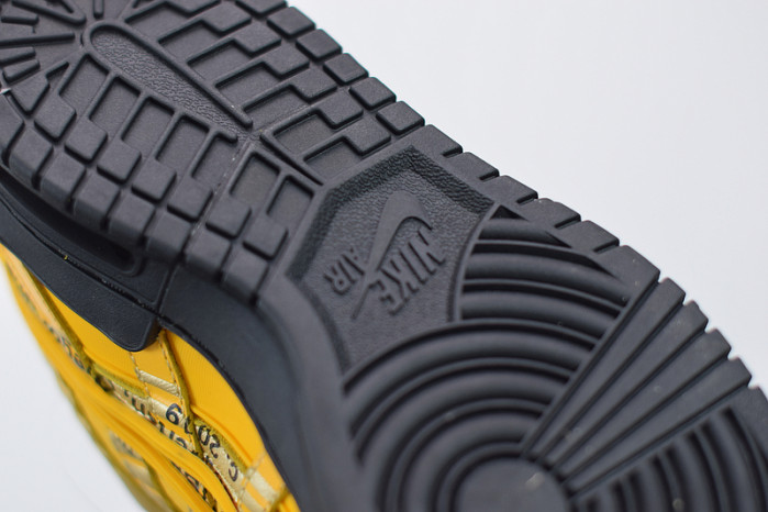 ofw nike air rubber dunk “university gold” cu6015-700