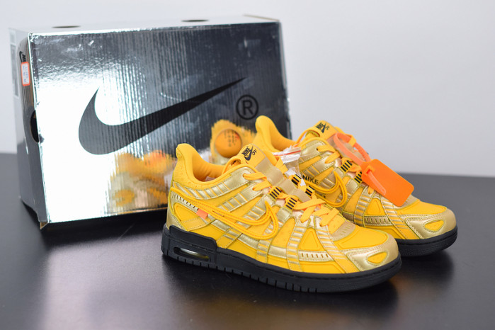 ofw nike air rubber dunk “university gold” cu6015-700