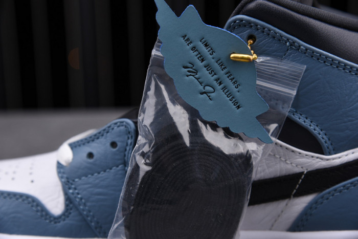 F**etasm x jordan 1 mid fearless blue white  cu2802-100