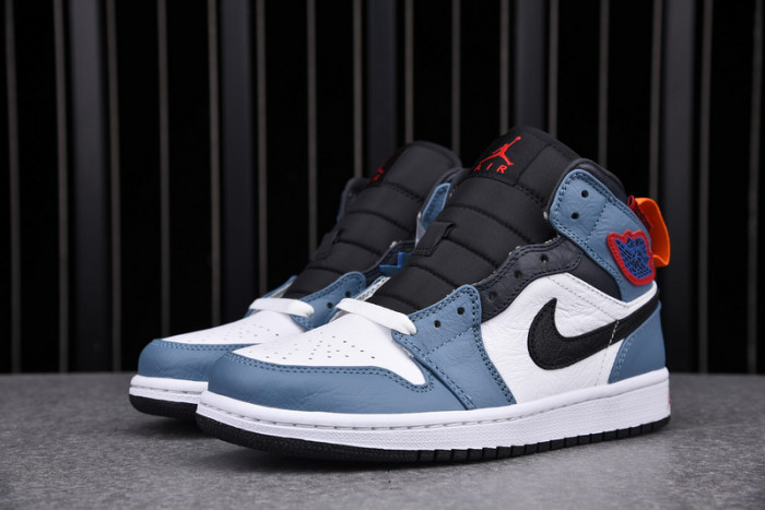 F**etasm x jordan 1 mid fearless blue white  cu2802-100