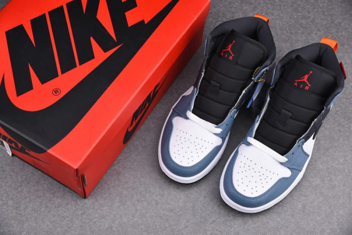 F**etasm x jordan 1 mid fearless blue white  cu2802-100