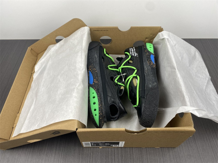 nike blazer low x ofw "black / green" dh7863-001