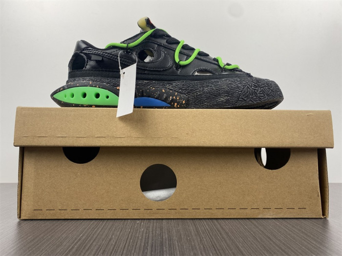 nike blazer low x ofw "black / green" dh7863-001