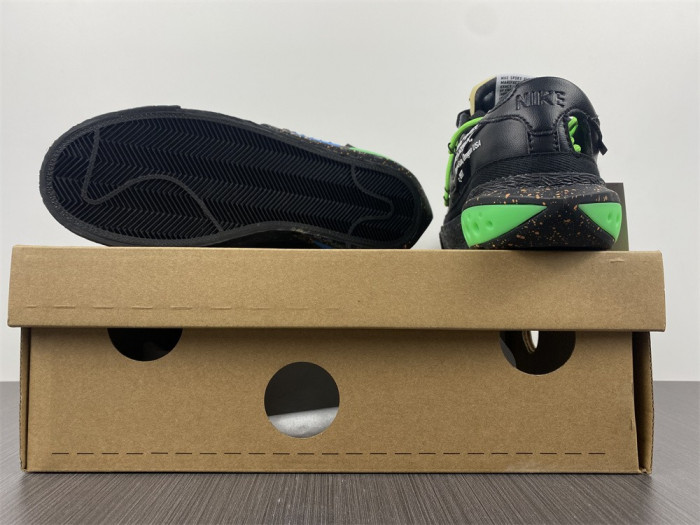 nike blazer low x ofw "black / green" dh7863-001