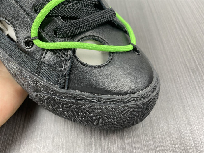 nike blazer low x ofw "black / green" dh7863-001