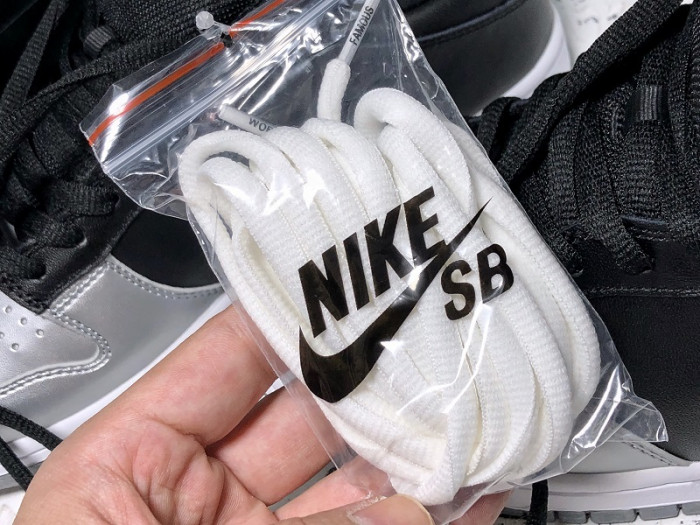 x nike sb dunk low silver black  ck3480-001