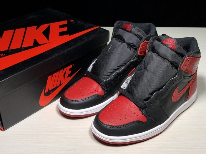 air jordan 1 retro high og banned bred black red  555088 001
