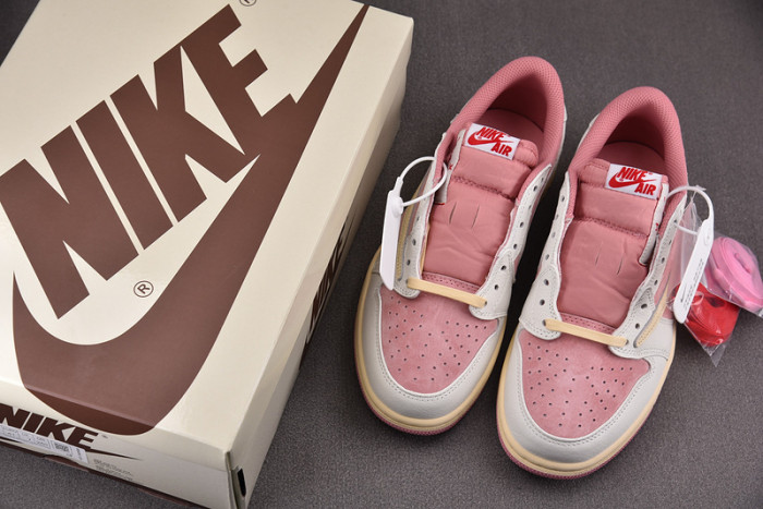 travis scott x air jordan 1 low og shy pink dm7866-600