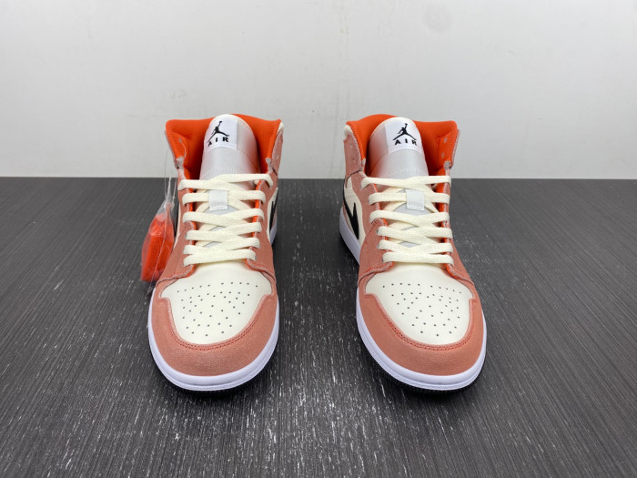 air jordan 1 mid orange suede dv1336-800