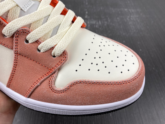 air jordan 1 mid orange suede dv1336-800