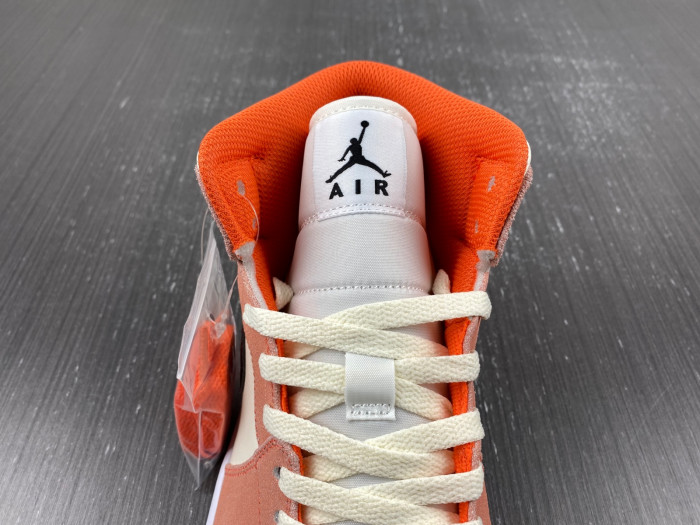 air jordan 1 mid orange suede dv1336-800