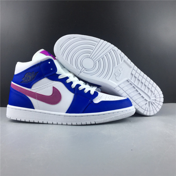 air jordan 1 mid hyper royal/hyper violet-white 554724-451
