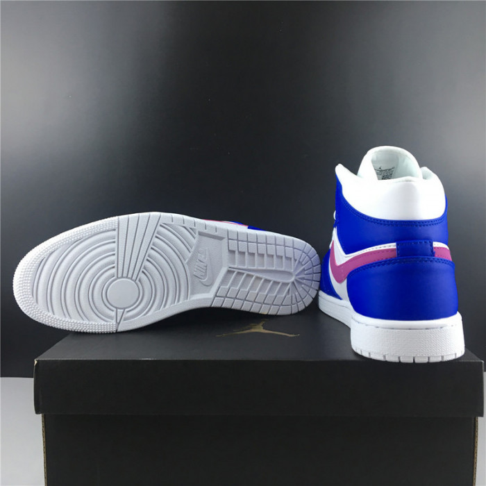 air jordan 1 mid hyper royal/hyper violet-white 554724-451
