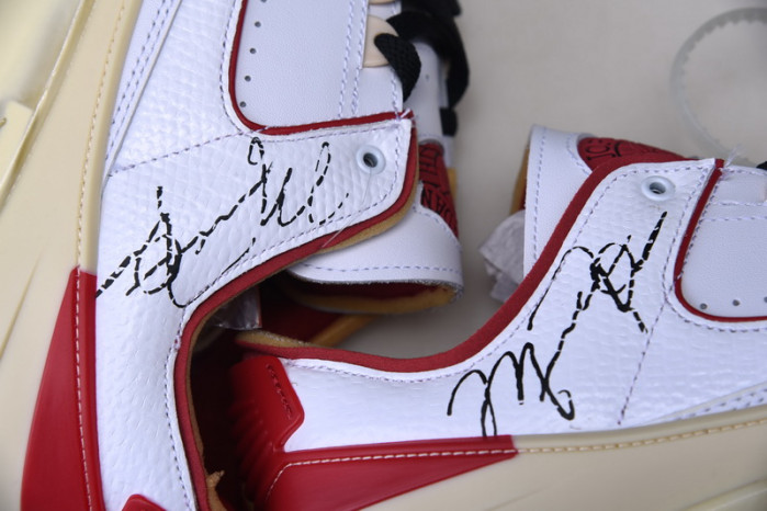 ofw x air jordan 2 low white red dj4375-106