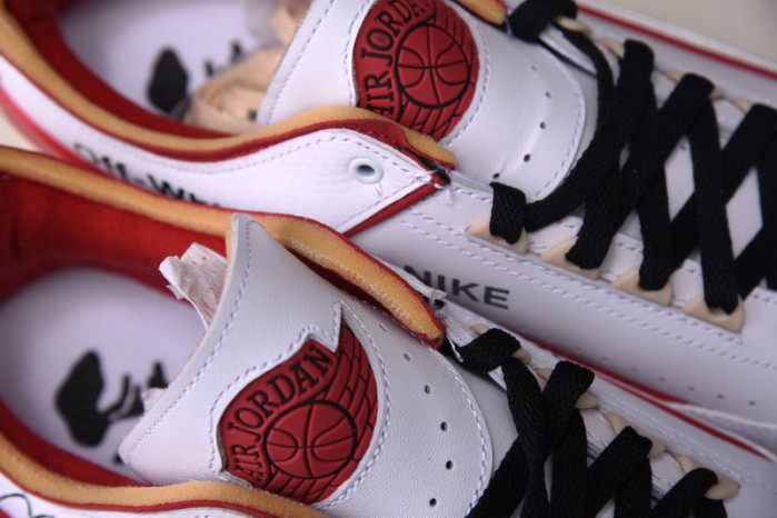 ofw x air jordan 2 low white red dj4375-106