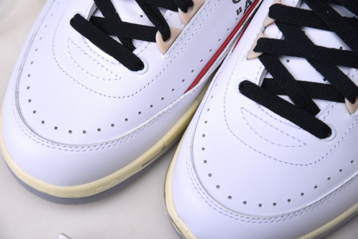 ofw x air jordan 2 low white red dj4375-106