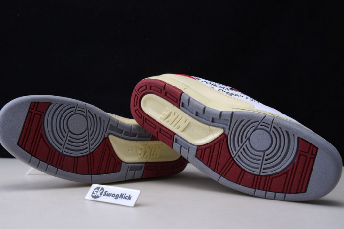 ofw x air jordan 2 low white red dj4375-106