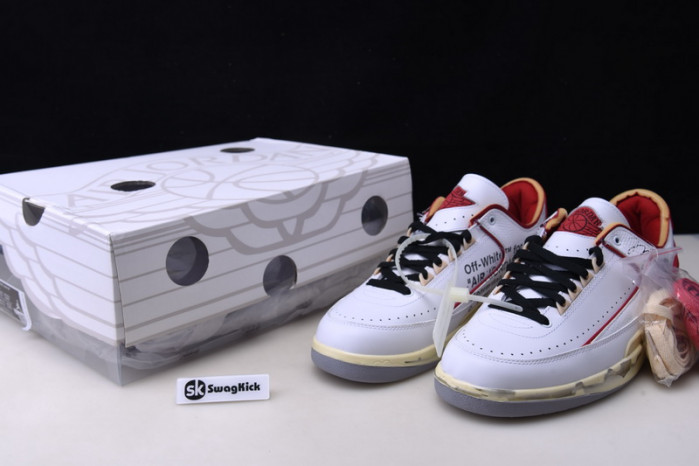 ofw x air jordan 2 low white red dj4375-106