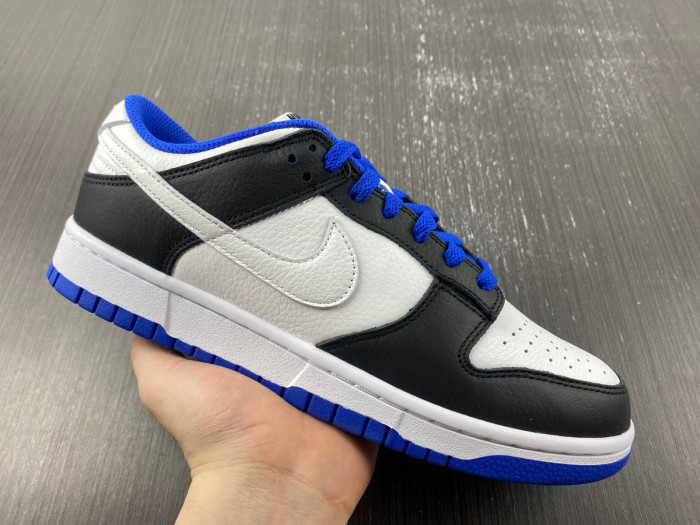 nike dunk low white black blue fd9064-110