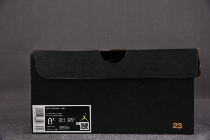jordan 1 mid white black royal - 554724-140