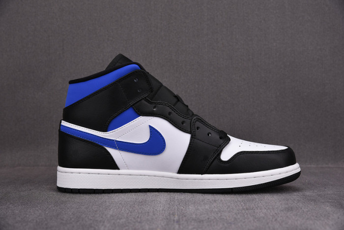 jordan 1 mid white black royal - 554724-140