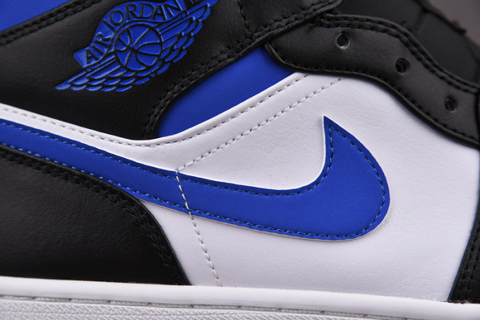 jordan 1 mid white black royal - 554724-140
