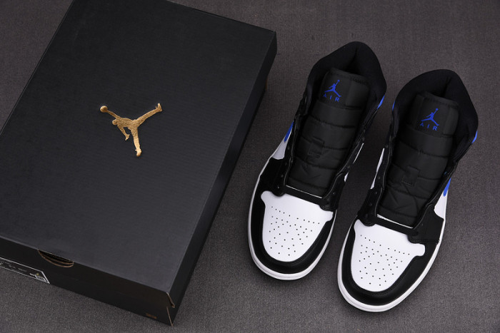 jordan 1 mid white black royal - 554724-140