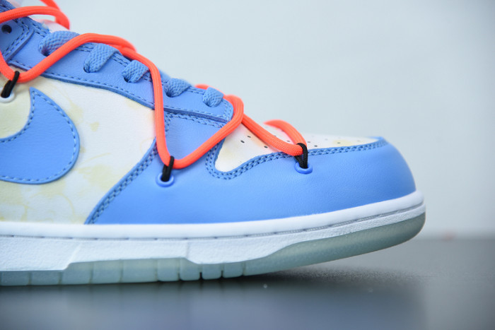 ofw x nike dunk low white blue ct0856-403