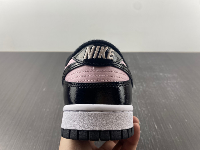 nike dunk low pink black patent dj9955-600