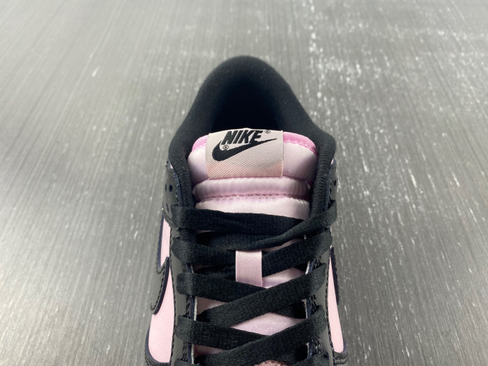 nike dunk low pink black patent dj9955-600