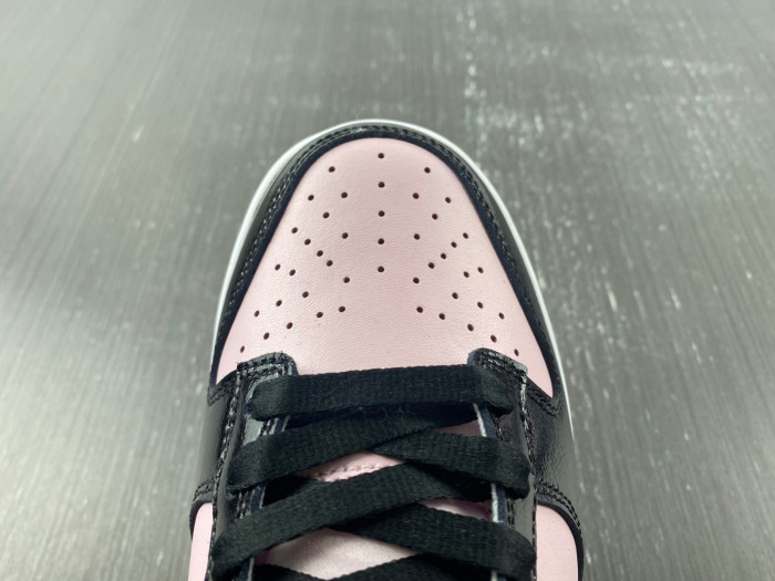 nike dunk low pink black patent dj9955-600