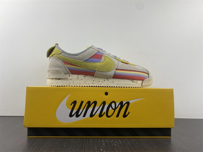 union x nike cortez yellow purple red dr1413-100