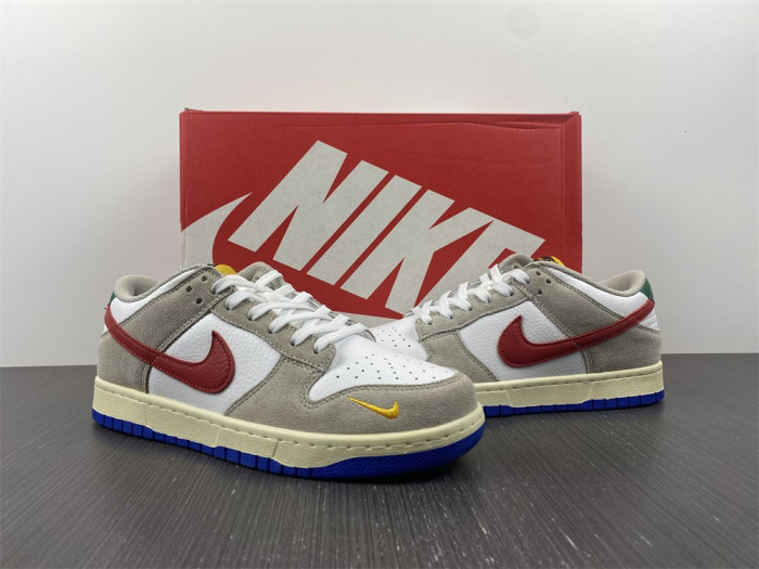 nike dunks low retro prm grey white blue  dx6037-781