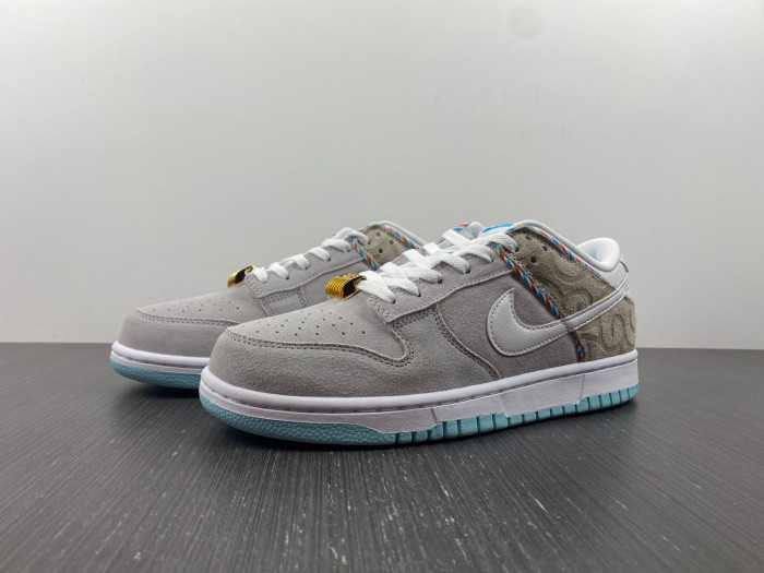 nike dunk low se barber shop grey - dh7614-500