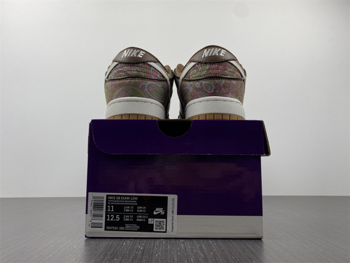 nike sb dunk low pro paisley brown - dh7534-200