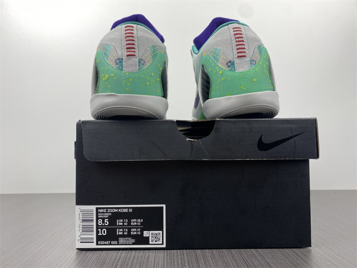 nike kobe 9 elite low grey green 630487-005