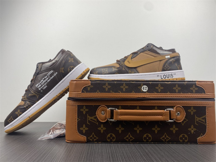 air jordan 1 ofw-louiv low  (with case)