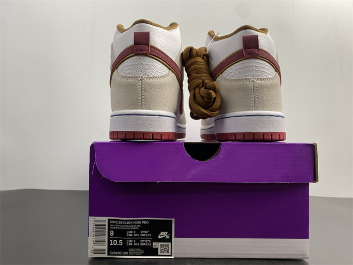 nike sb dunk high sail bright crimson - cv9499-100