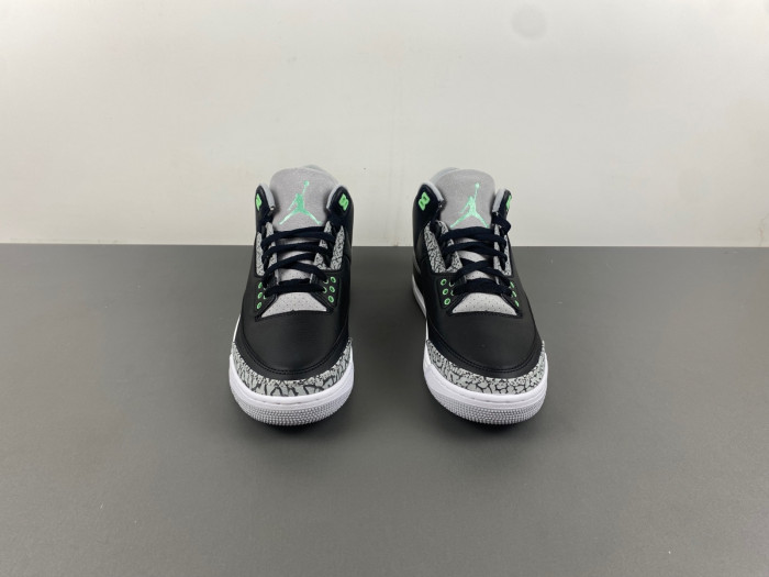air jordan 3 "black/green glow" ct8532-031