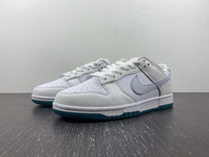 nike dunk low gs white green grey fd9911-101