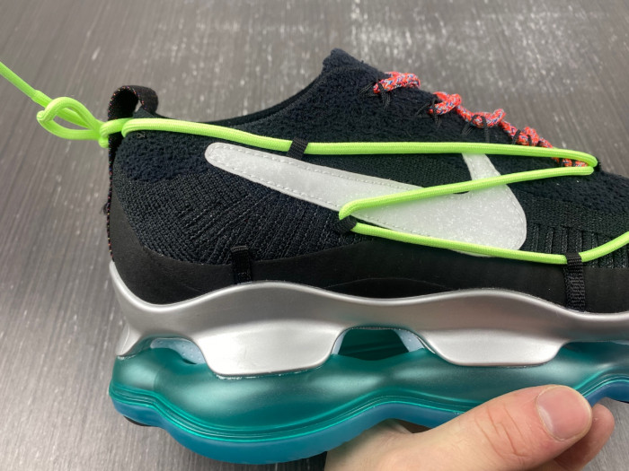 nike air max scorpion fk black green blue sliver fn8884-013