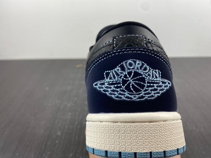 air jordan 1 low navy black snakeskin fj5478-010